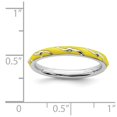 thumbnail image 2 of 2.5mm Sterling Silver Stackable Yellow Enamel Ring - 2.0 Grams - Size 5, 2 of 2
