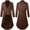 Coffee Jacket for Men, variant on Men's Gothic Coat Jacket Long Sleeve Jacket Button-up Lapel Coat Casual Blouse Tops Coat Solid Color Coffee XXL