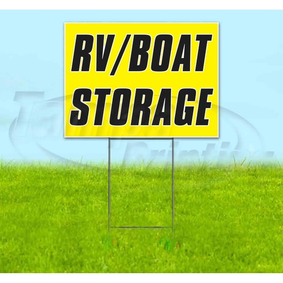 Rv Boat Storage (18" x 24") Yard Sign, Includes Metal Step Stake