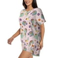 thumbnail image 2 of Haiem Fish Seahorse Pattern Pajama Set for Women 2 Piece Lounge Set Short Sleeve Tops and Shorts Soft Sleepwear-X-Large, 2 of 7