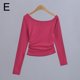 thumbnail image 1 of LUVCLS Camiseta básica nueva 2024 para mujer, hombros inclinados, base de terciopelo fino elástico Shi щ▲, 1 of 6