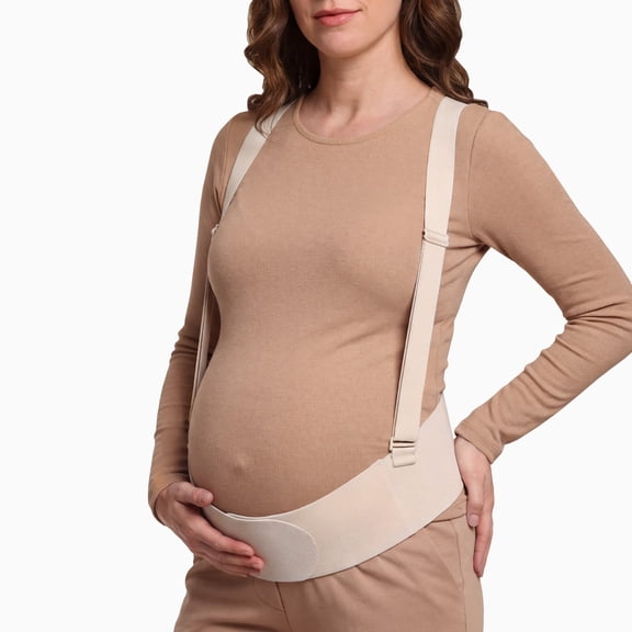 Sunveno Seamless Maternity Support Belt with Back Stays – Adjustable Pregnancy Belly Band for Back Pain Relief, Breathable Belly & Lumbar Support