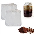 thumbnail image 2 of 12 Pack Organic Reusable Cold Filters Bag,12 Inch Wine Brewing Filters Eco-Friendly Mesh Cotton Filter,12x coffee filter bags,Creamy-White, 2 of 7