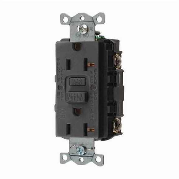 Hubbell Wiring Device-Kellems GFCI Rceptcle, Commer., Blk, 20A, 1 HP GFRWR20BLK