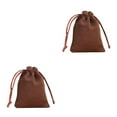 thumbnail image 2 of Minnieouse Estuche para joyas Bolsas con cordón Pendientes Anillos Empaquetado Regalos Artesanías Regalos Bolsillo sólido Café-8*10 Café-8*10 2piezas, 2 of 6
