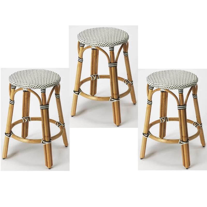 rattan bar stools set of 3