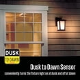 thumbnail image 3 of Bedingfield Traditional One-Light, Outdoor Exterior Wall Fixture, Matte Black Finish, Frosted Glass and Dusk to Dawn Sensor, 3 of 9
