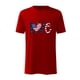 thumbnail image 1 of Hombres Día de San Valentín Manga corta Bandera Amor Impresión Cuello redondo Jersey Camiseta Blusa Pompotops  oipoqjl5089, 1 of 2