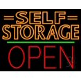 thumbnail image 1 of Orange Self Storage Block With Open 1 LED Neon Sign 15 x 19 - inches, Black Square Cut Acrylic Backing, with Dimmer - Bright and Premium built indoor LED Neon Sign for Store interior and stroefront, 1 of 7
