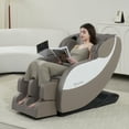 thumbnail image 2 of Real Relax Zero Gravity Full Body Massage Chair Recliner with Heating and Foot Massage, Brown, 2 of 10