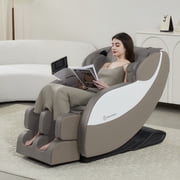 Real Relax Zero Gravity Full Body Massage Chair Recliner with Heating and Foot Massage, Brown