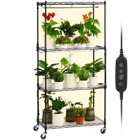 Soporte para plantas con luz de cultivo VEVOR de 4 niveles, 45 W, espectro completo