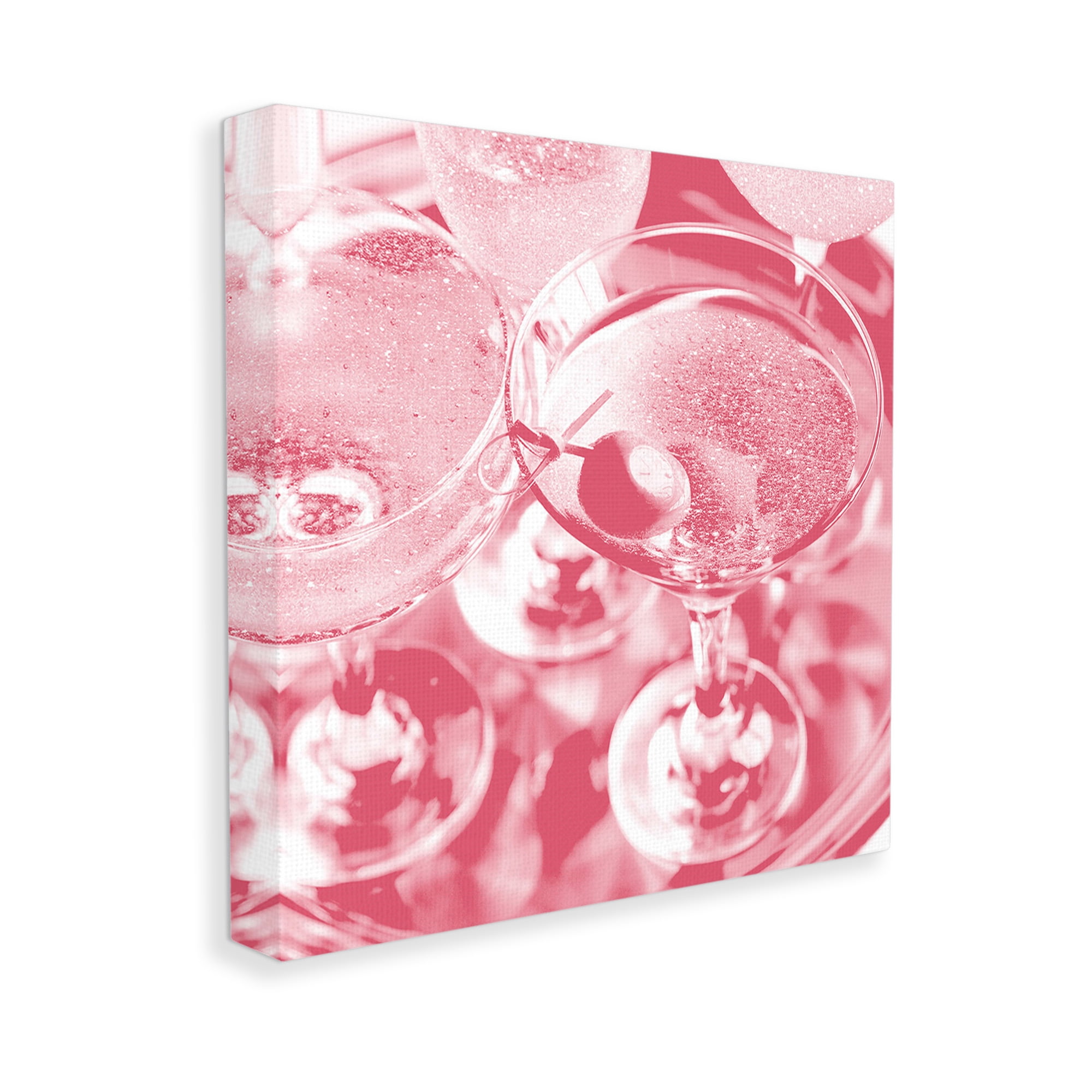 Stupell Industries Pink Glam Cocktails Food & Beverage Painting Gallery Wrapped Canvas Art Print Wall Art, 24 x 24