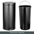 thumbnail image 5 of mDesign 30 Liter Round Metal Lidded Step Trash Can with Removable Liner - Black, 5 of 7