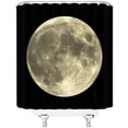 thumbnail image 6 of Full Moon Shower Curtain Mysterious Gray Planet Black Background Bathroom Decor Fabric Curtains with Hook 70Wx70H Inches, 6 of 6