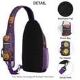 thumbnail image 3 of Sling Backpack,Pumpkin Hat Halloween Pattern Crossbody Bag with Water Bottle Holder,Waterproof Sling Bag for Men/Women with Chest Phone Holder for Hiking,Travel, 3 of 6