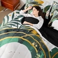 thumbnail image 4 of Feelyou Teen Geometric Stripes Twin Bedding Sets 7-Piece, Minimalst Minimalism Bedding Comforter Set, Chic Abstract Ombre Reversible Sheet Sets, Super Cozy Room Decor, 4 of 7