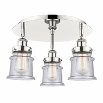 Innovations Lighting  Canton - 3 Light 17" Flush Mount Polished Nickel/Seedy
