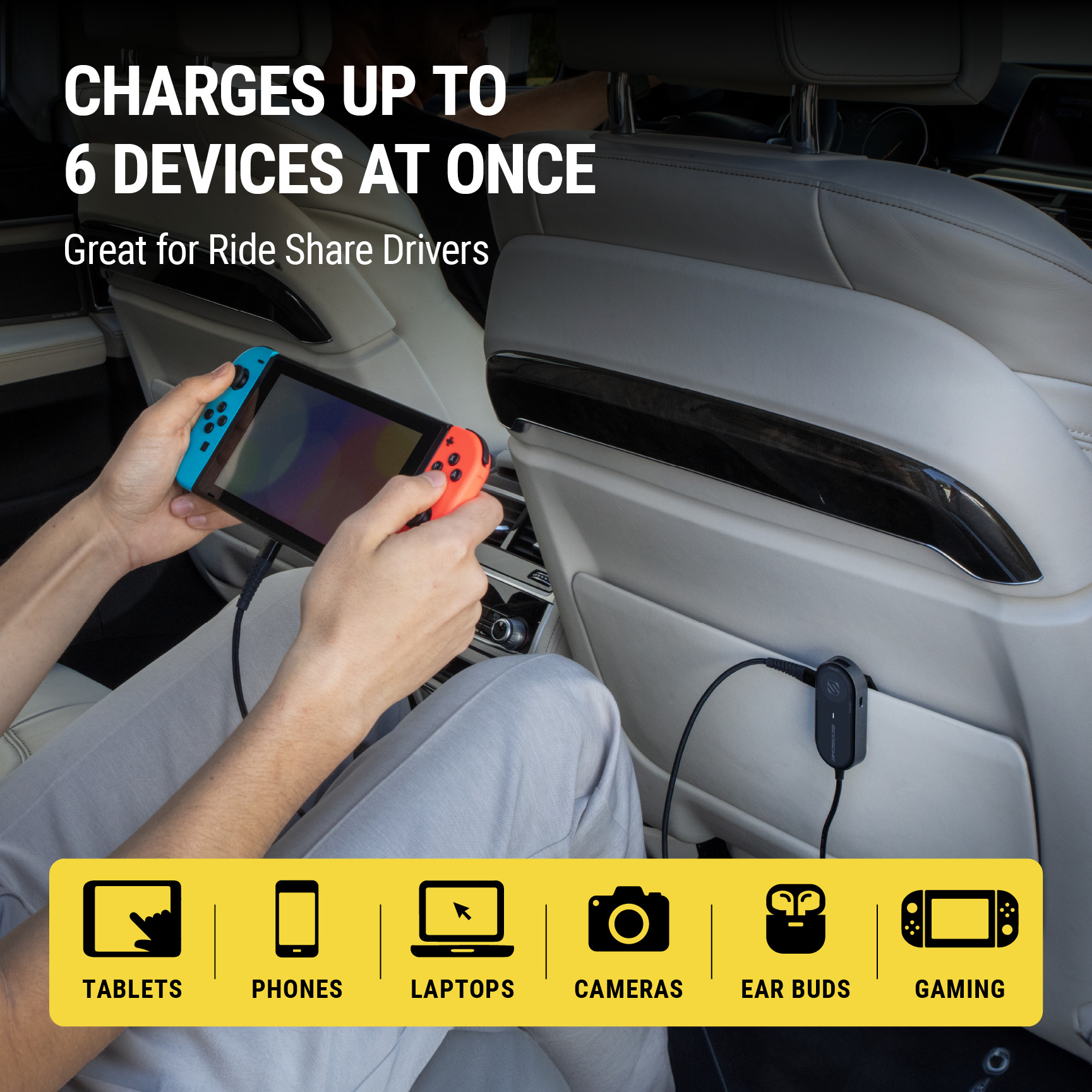 Scosche PowerVolt 100W Six-Port Car Charger with Cable photo 4