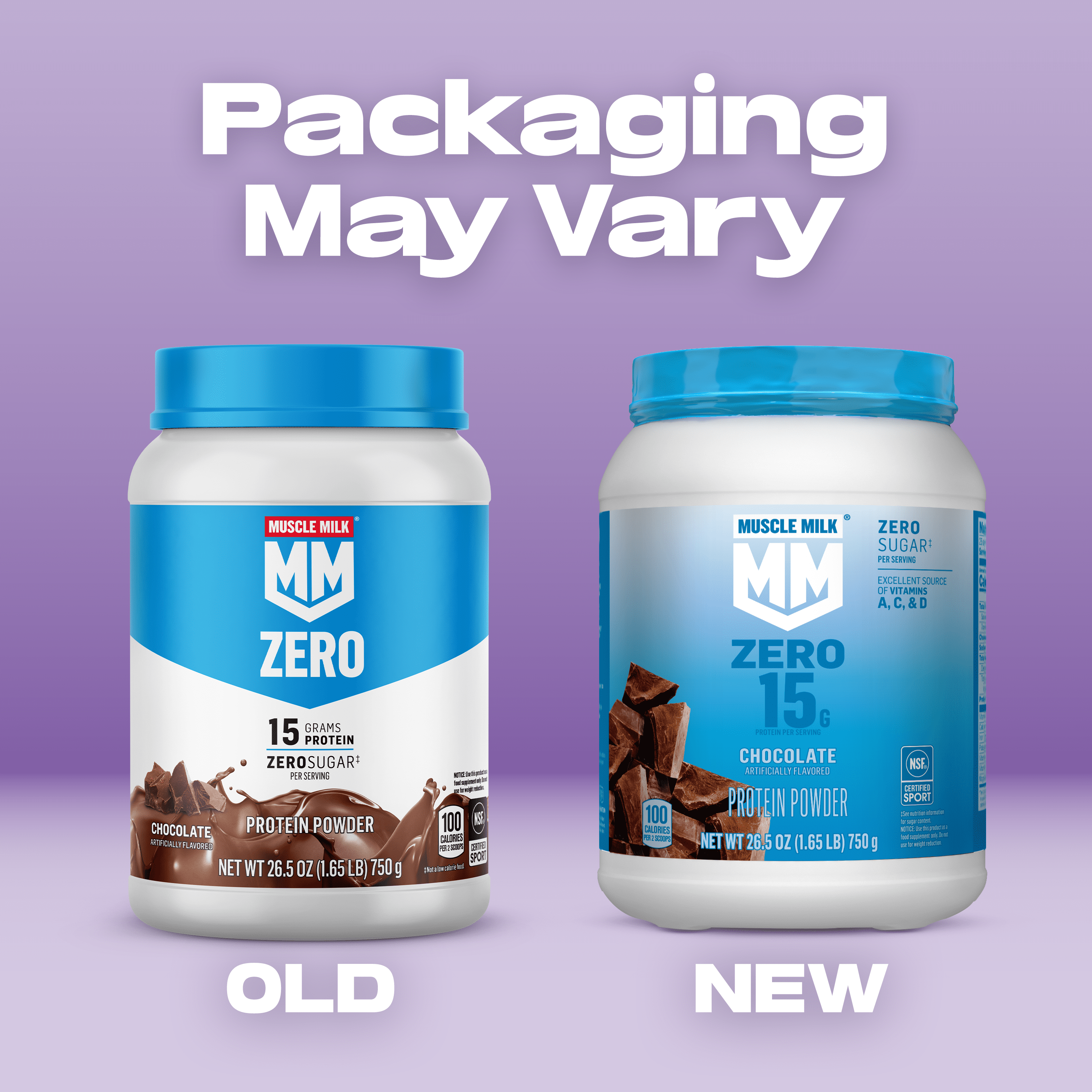 Muscle Milk Zero Protein Powder, Chocolate, 1.65 Pound, 25