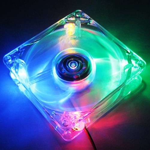 Soumake 8025 Clear 8Cm With Led Lights Chassis Cooling Fan For Pc Computer Case Cooler Practical