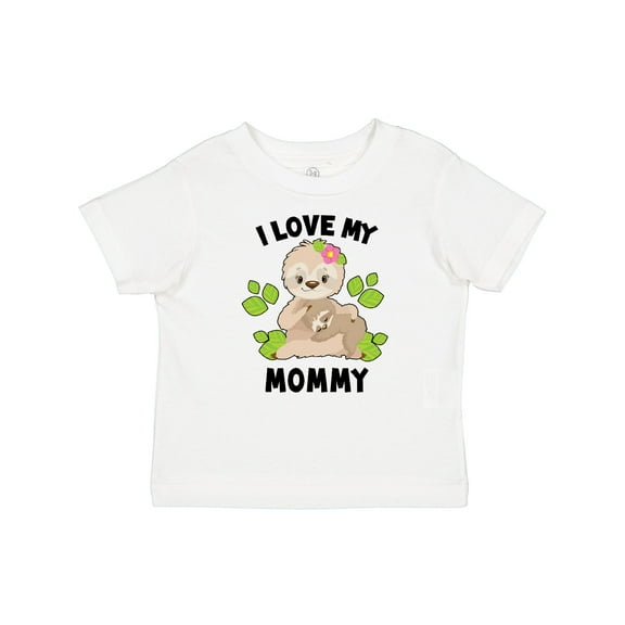 Inktastic Cute Sloth I Love My Mommy with Green Leaves Boys or Girls Baby T-Shirt