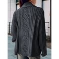 thumbnail image 6 of Women'S Oversized Chunky Knit Cardigan Fashion Long Sleeve Front Open Sweater Fall Winter Outerwear Dark Gray M, 6 of 7