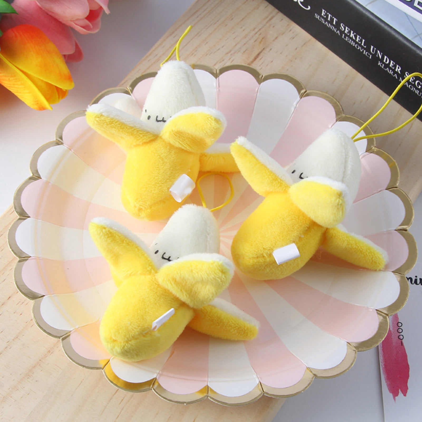 KINREX Peel-Off Banana Plush Stuffed Toy - Kid Stuffed Fruit Toy - Measures  8 – 20.3 cm.