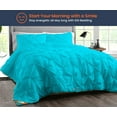 thumbnail image 2 of SGI Microfiber Comforter Set Queen Size Turquoise Blue Pinch 3 Piece, 2 of 5