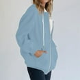 thumbnail image 4 of SAATLERI Womens Hoodies Zip Up Fall Oversized Y2k Sweatshirt Casual Long Sleeve Fleece Jacket Lightweight Thin Hoodies with Pockets, 4 of 4