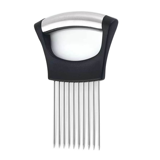 Soporte de acero inoxidable para cortar cebolla, rebanador de verduras, cortador para papas, tomates, limones, herramienta auxiliar de cocina, ablandador de carne