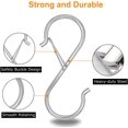 thumbnail image 3 of Minzimin 8/16 Pcs S Hooks for Hanging, 3.5 inch Heavy Duty Metal S Hooks with Safety Buckle S Shaped Hooks Pot Rack Closet Hooks for Hanging Plants, Clothes, Kitchen Utensil, Pots, Pans, Bags, 3 of 7