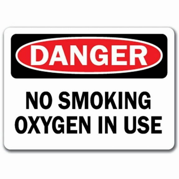 SignMission DS-No Smoking Oxygen In Use 10 x 14 in. Danger No Smoking Oxygen in Use OSHA Sign