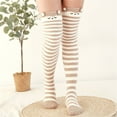 thumbnail image 2 of EnJoCho Thick Fluffy Coral Fleece Knee High Socks For Ladies Women's Coral Thickened Cartoon Striped Warm Towel Floor Socks 2PC Stockings, 2 of 3