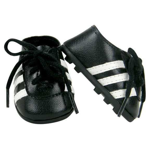 Sophia's Classic Faux Leather Football Soccer Cleat Shoes with White Striped Accents & Realistic Shoelaces for 18 Dolls, Fuchsia
