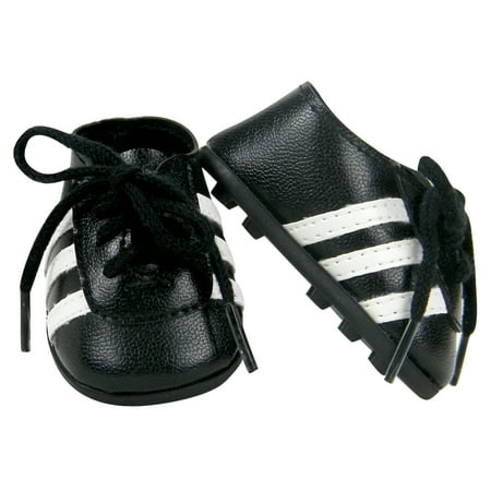 Sophia's Classic Faux Leather Football Soccer Cleat Shoes with White Striped Accents & Realistic Shoelaces for 18  Dolls, Fuchsia