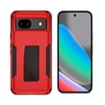 thumbnail image 2 of For Google Pixel 10a Case, Shockproof 360-Degree Rotating Belt Clip Kickstand Case Cover with Tempered Glass (Red), 2 of 9