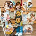 thumbnail image 6 of Black Sunflower White Flower Pattern Kids Aprons for Girls and Boys,Adjustable Neck Strap Toddler Aprons for Kids Cooking Baking, 6 of 6