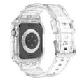 thumbnail image 2 of Clear Watch Band with Bumper Case Compatible for iWatch Series 10 46mm Women Men Girls, Silicone Jelly Transparent Soprts Strap with Clear Frame Cover for Apple Watch Series 10 46mm, Glitter Clear, 2 of 5