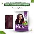 thumbnail image 3 of Nisha Pack Of 10 Permanent Natural Red Henna Hair Color Dye, 100% Grey Coverage, Burgundy Red, 0.53 oz Each Pack, 3 of 8
