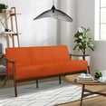 thumbnail image 3 of Lexicon Carlson Velvet 2-Piece Upholstered Sofa Set in Orange, 3 of 12