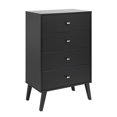 thumbnail image 1 of Wright Home Mid-Century Engineered Wood Modern 4 Drawers Chest in Black, 1 of 10
