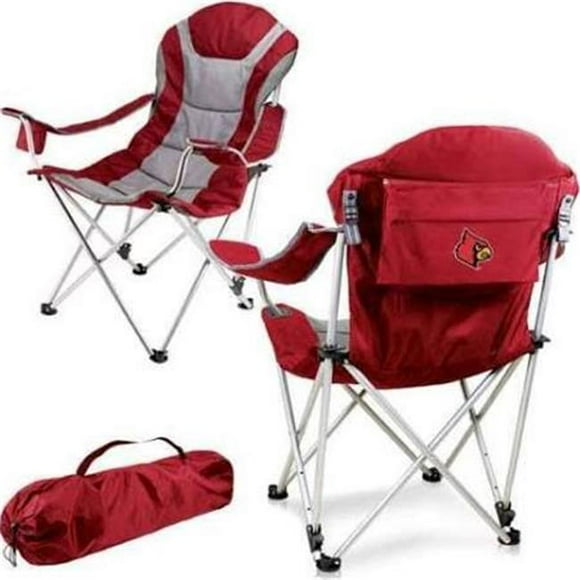 Picnic Time 803-00-100-304-0 University of Louisville Cardinals Digital Print Reclining Camp Chair, Red