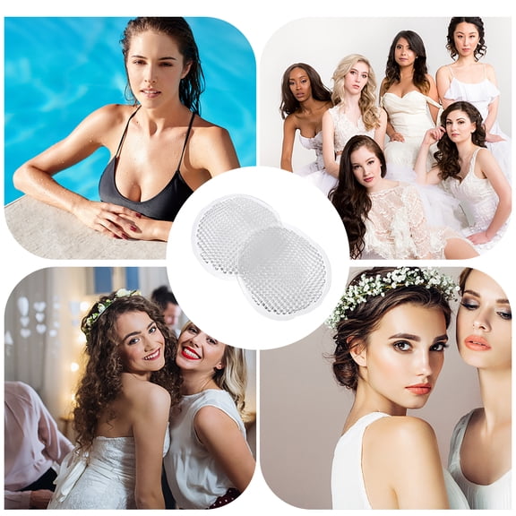 Pretyzoom 1 Pair Swimsuit Inserts Pads Silicone Transparent Invisible Wear Cup Shaped for Women