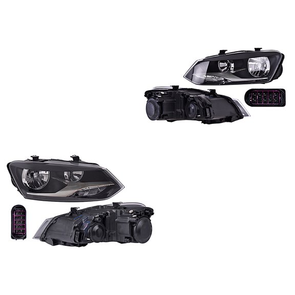 Par de Faros Polo 2013 A 2020 Volkswagen Eléctrico P/Halog DEPO .