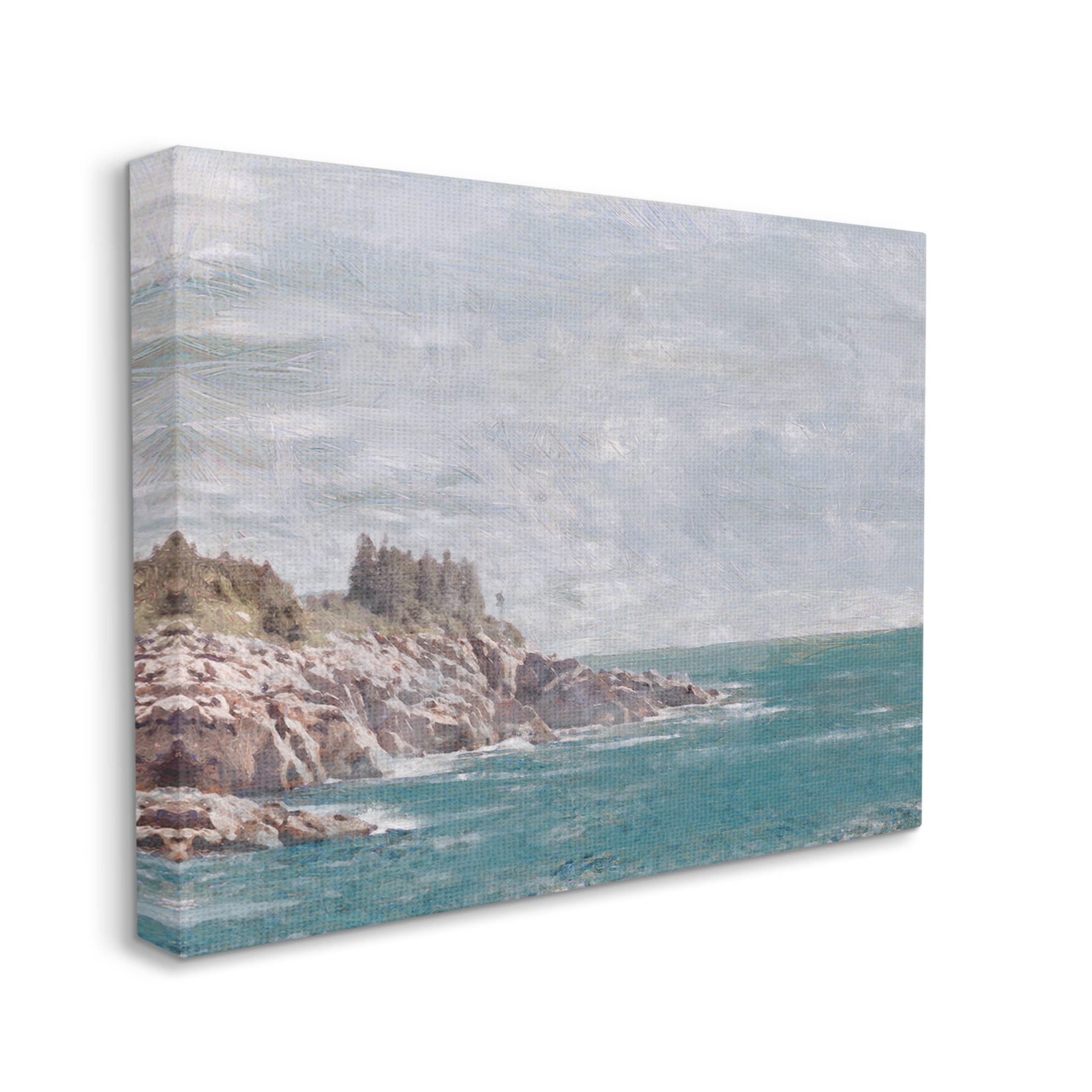 Stupell Industries Rocky Cliff Ocean Landscape Painting Gallery Wrapped Canvas Print Wall Art, Design by Savannah Miler