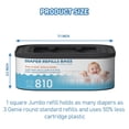 thumbnail image 5 of Jumbo Square Refills Disposal Bags Refill Compatible with Diaper Genie Classic, Compact and Select Pails, Hold Up to 810 Newborn-Sized Diapers Per Refill, 4 Packs, 5 of 5