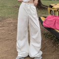 thumbnail image 2 of Kmdttou Cargo Plus Size Pants Women Baggy wide leg Flap High Waisted Work Pants Multi-Pockets Versatile Straight Leg Pants Trousers, 2 of 4