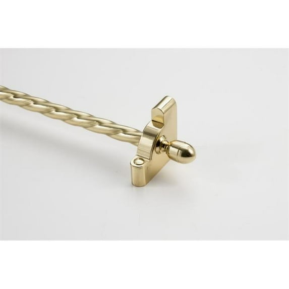 Zoroufy 01516-03556 72 in. Heritage Roped Tubular Stair Rod Set Extended Brackets Acorn Finial in Polished Brass