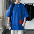 thumbnail image 5 of Men's T Shirts Men's CottonT-shirt Floral Mens Summer Fashion 5XL Oversized Tee White Casual Tshirt For Man, 5 of 6
